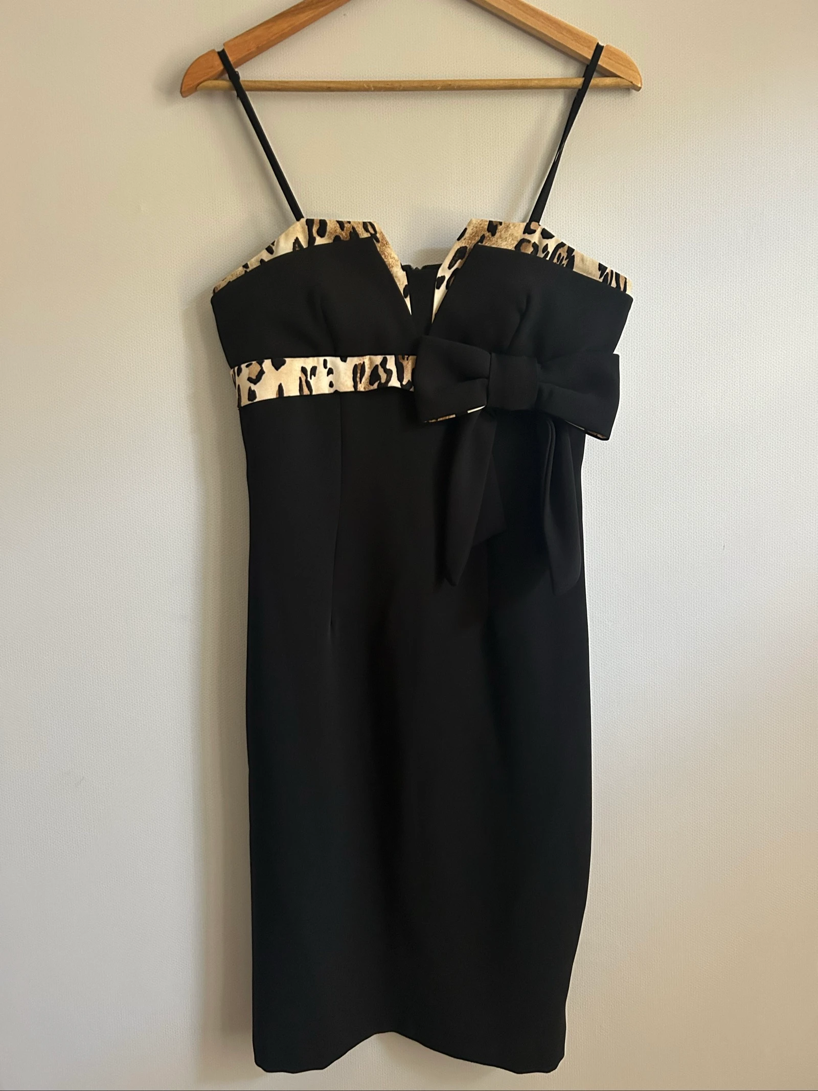 Robe bustier noire Fuego Woman avec détails léopard et nœud - Parfait état - T.36/38